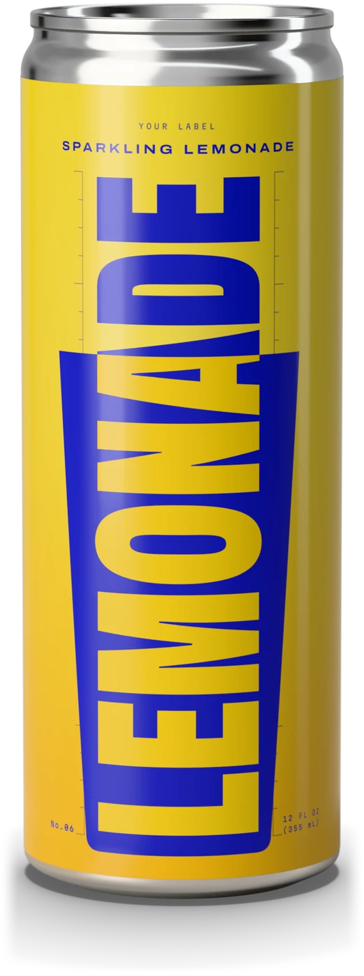 A Sparkling Lemonade can with an Adhesive Wrap Label