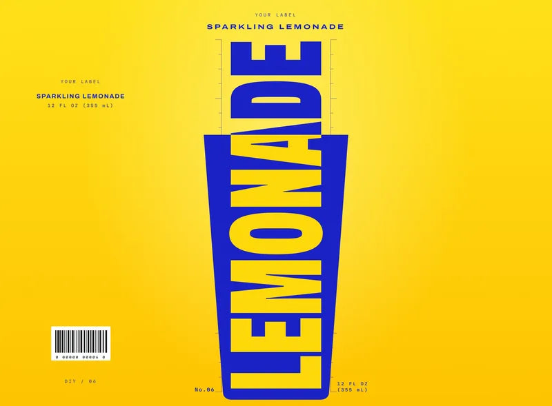 The same label laid flat: the front is the middle of the label; its left and right ends meet at the back of the can.