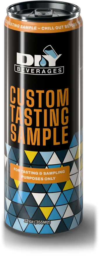 Prototype can with the standard DIY Beverages tasting label